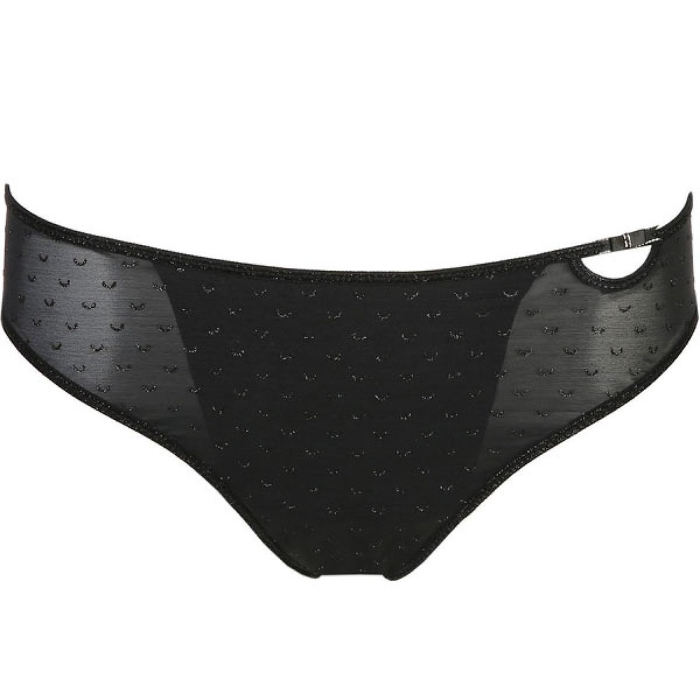 NWT Prima Donna Twist Oh Queen of the Night Bikini Panty Small Black Cut-out Bow